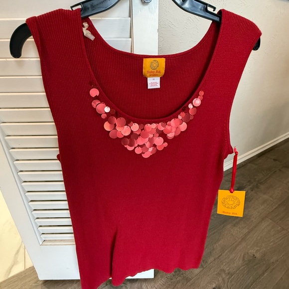 Ruby Rd. Scarlet Sequin Blouse - Picture 3 of 3